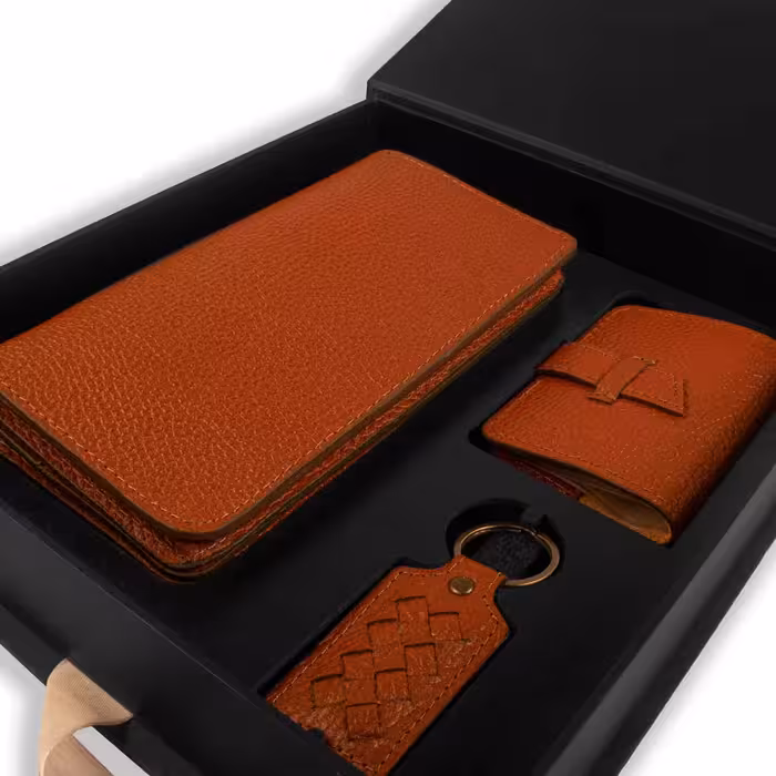 ست هدیه چرم عطارد مدل چرم طبیعی کد A37