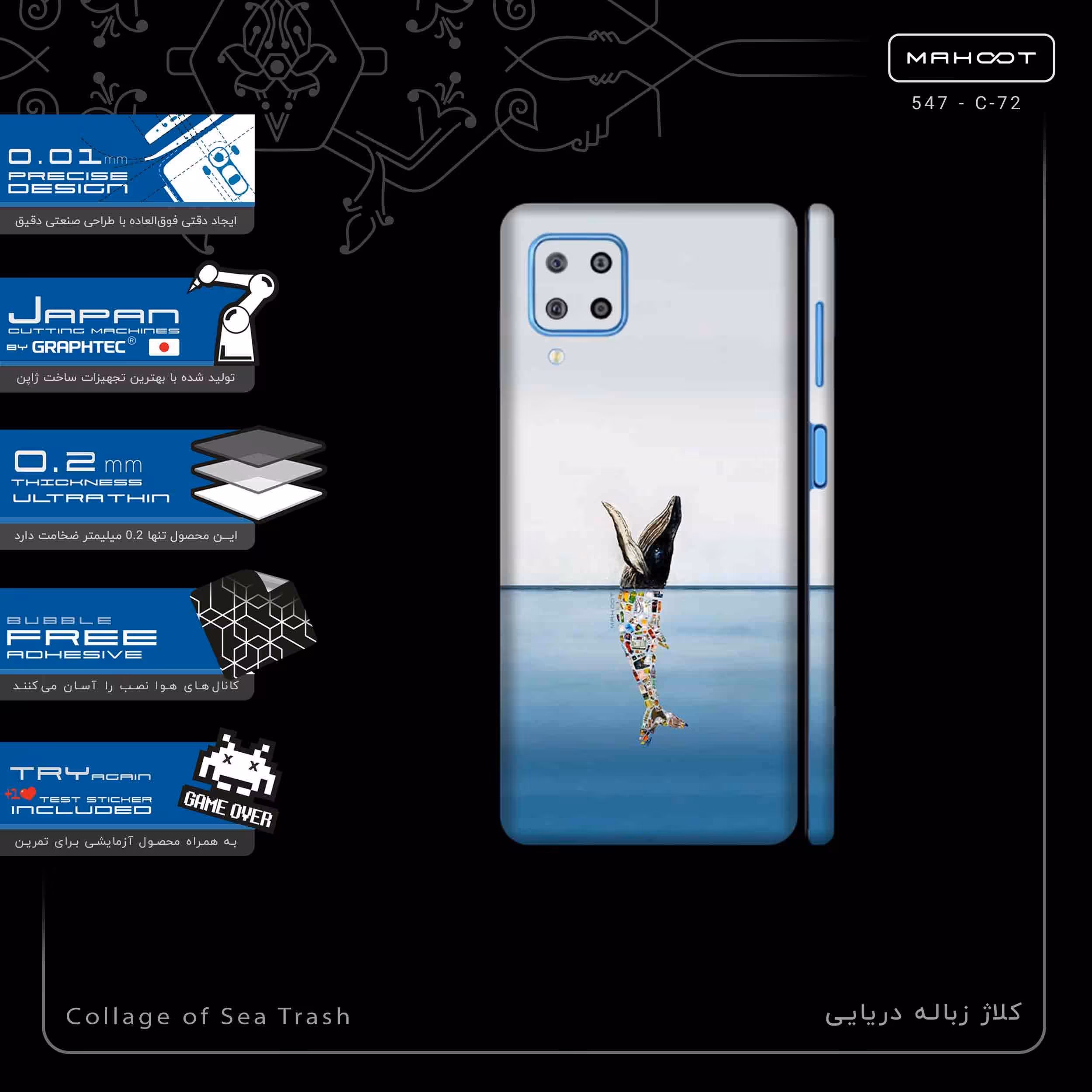 برچسب پوششی ماهوت مدل Collage of Sea Trash-FullSkin مناسب برای گوشی موبایل سامسونگ Galaxy F22