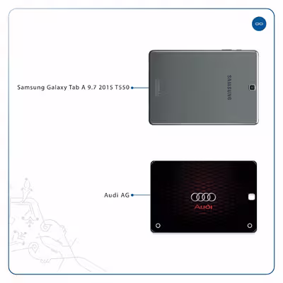 برچسب پوششی ماهوت مدل Audi AG مناسب برای تبلت سامسونگ Galaxy Tab A 9.7 2015 T550