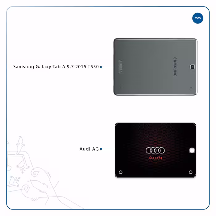 برچسب پوششی ماهوت مدل Audi AG مناسب برای تبلت سامسونگ Galaxy Tab A 9.7 2015 T550