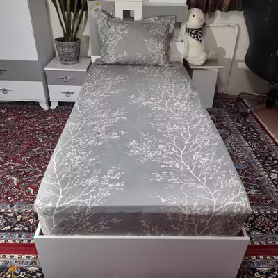 سرویس ملحفه مدل ni04054 طرح نهال کد 120 یک نفره دو تکه