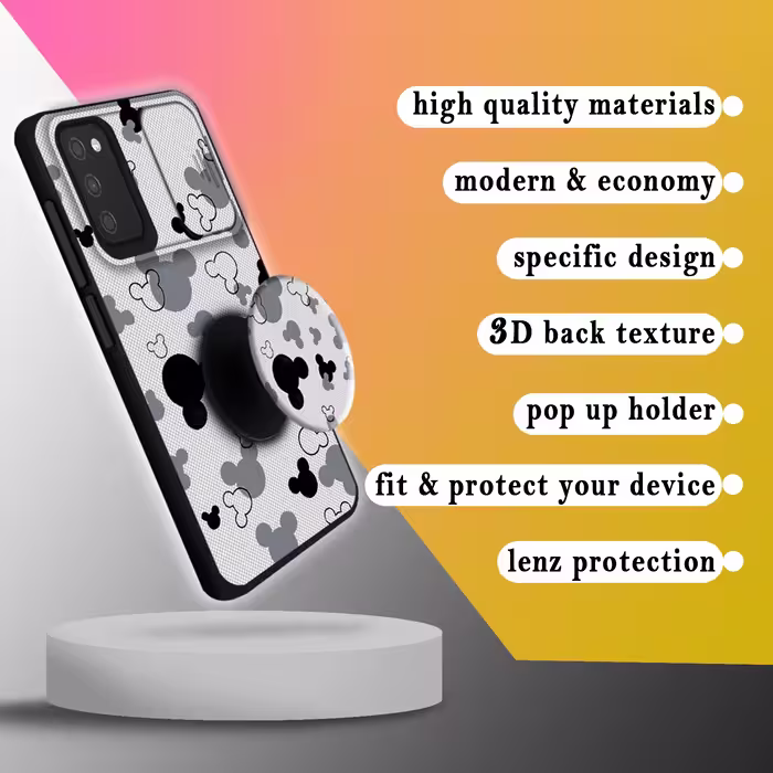 کاور لاین کینگ مدل KalehMiki J2 مناسب برای گوشی موبایل سامسونگ Galaxy A03s به همراه پایه نگهدارنده