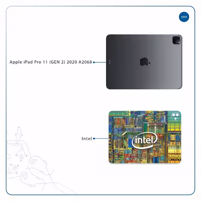 برچسب پوششی ماهوت مدل Intel Brand مناسب برای تبلت اپل iPad Pro 11 (GEN 2) 2020 A2068