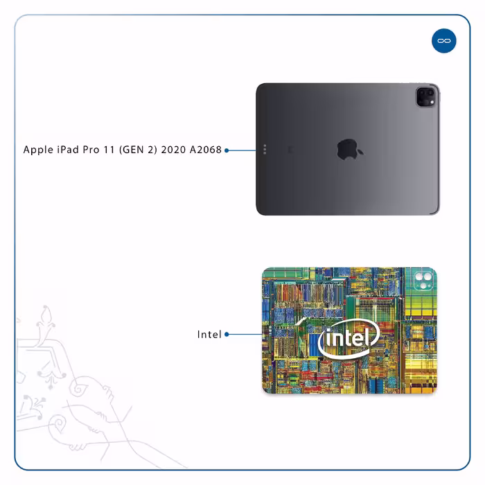 برچسب پوششی ماهوت مدل Intel Brand مناسب برای تبلت اپل iPad Pro 11 (GEN 2) 2020 A2068