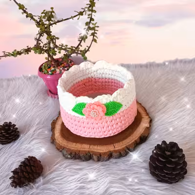 سبد قلاب بافی تریکو طرح عروس و داماد کد 80069 مجموعه دو عددی