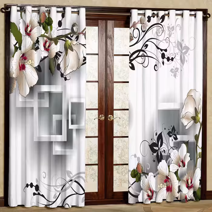 پرده مدل هازان پانچی کد 55 سایز 280x140 سانتی متر