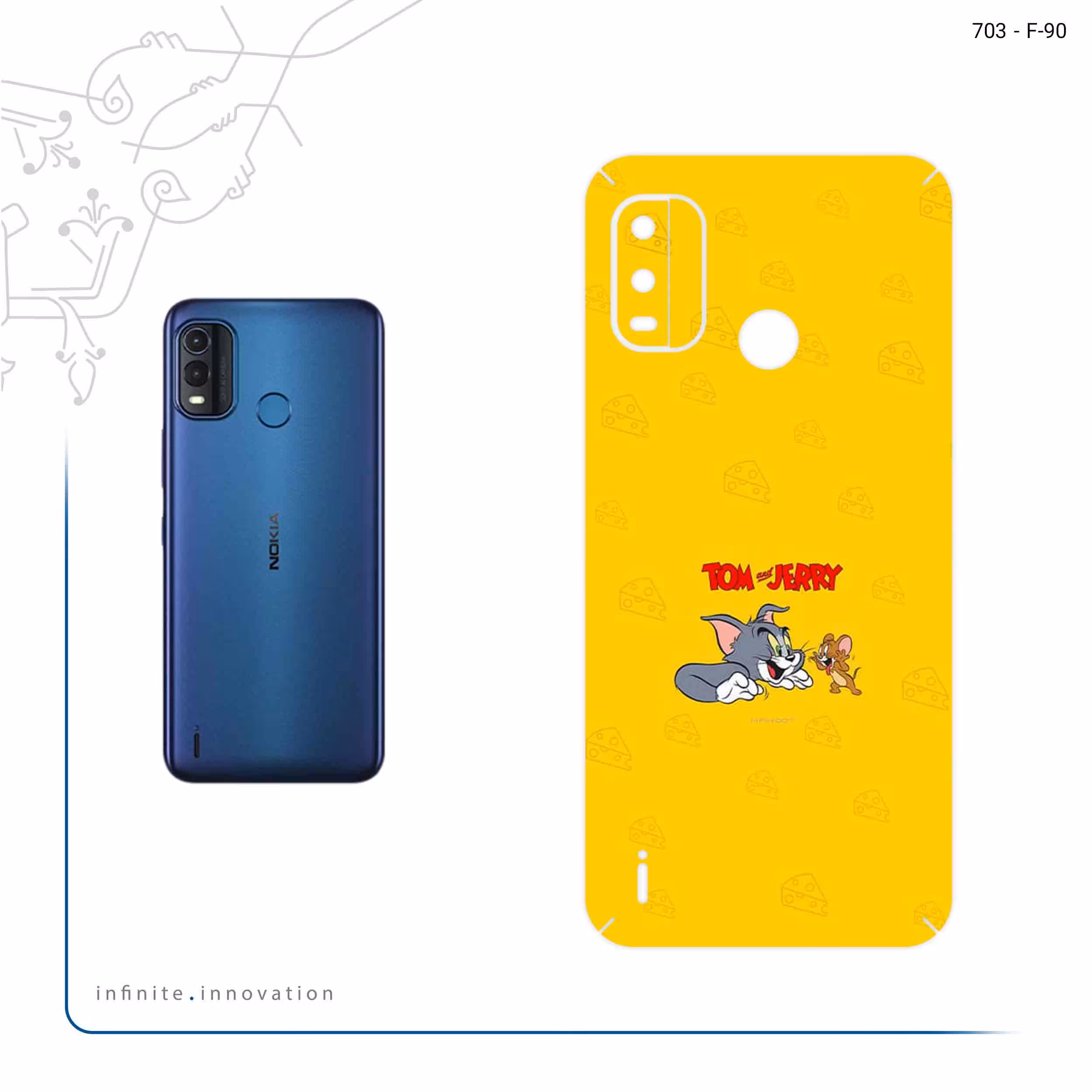 برچسب پوششی ماهوت مدل Tom and Jerry مناسب برای گوشی موبایل نوکیا G11 Plus