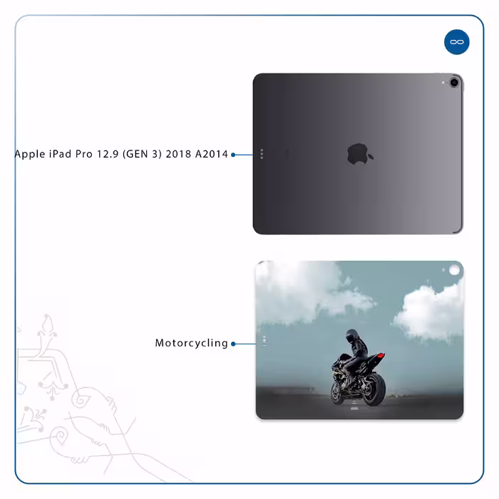 برچسب پوششی ماهوت مدل Motorcycling مناسب برای تبلت اپل iPad Pro 12.9 (GEN 3) 2018 A2014