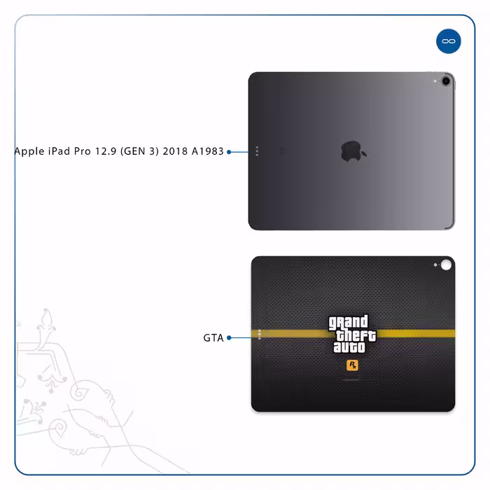 برچسب پوششی ماهوت مدل Gta-Game مناسب برای تبلت اپل iPad Pro 12.9 (GEN 3) 2018 A1983