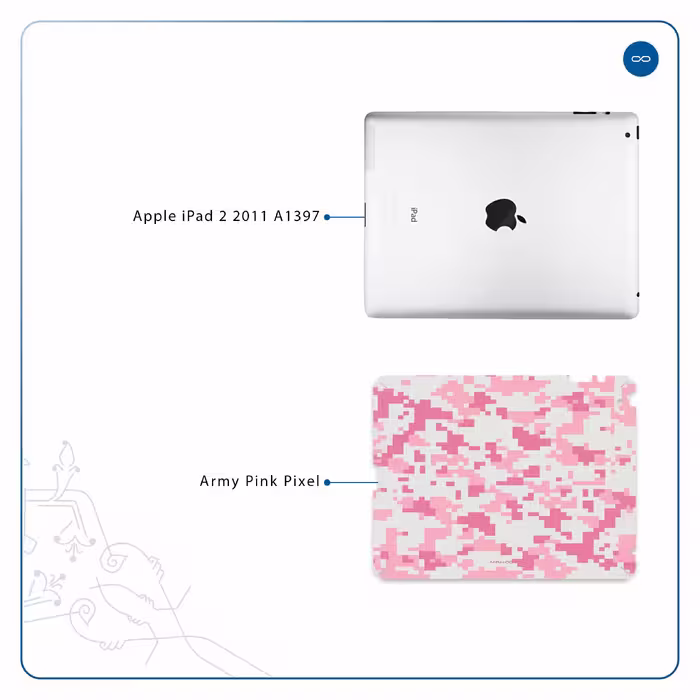 برچسب پوششی ماهوت مدل Army-Pink-pixel مناسب برای تبلت اپل iPad 2 2011 A1397
