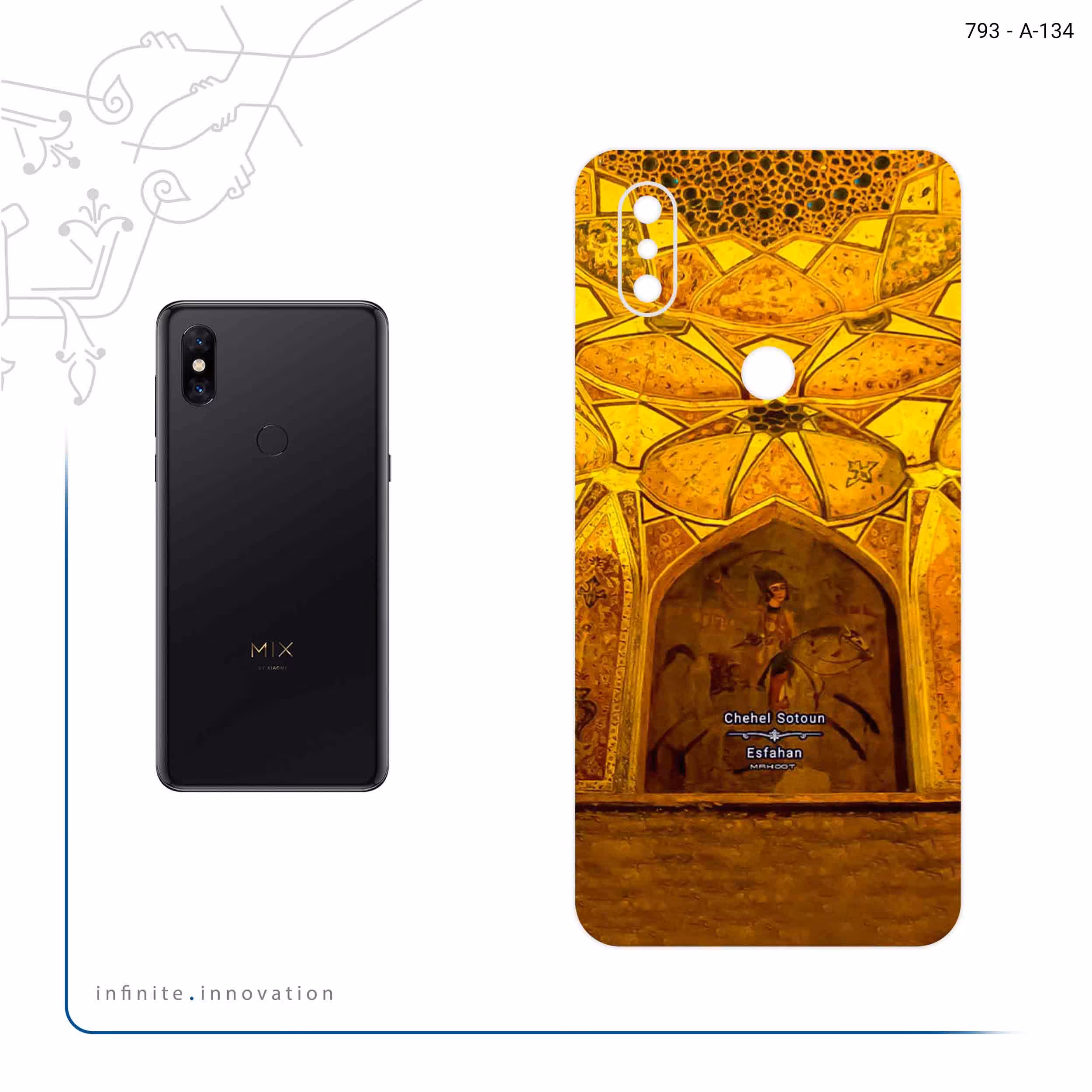 برچسب پوششی ماهوت مدل Chehel Sotoun Palace مناسب برای گوشی موبایل شیائومی Mi Mix 3