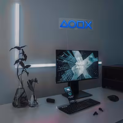 چراغ دیواری نئون دیزاین طرح Ps-Keys-GL_BL