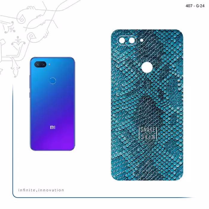 برچسب پوششی ماهوت مدل Blue Snake Skin مناسب برای گوشی موبایل شیائومی Mi 8 Lite