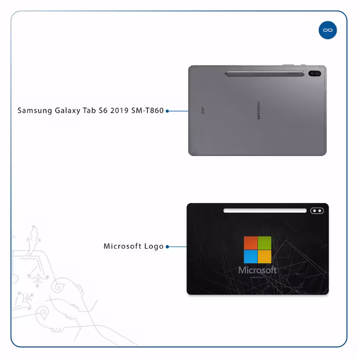 برچسب پوششی ماهوت مدل Microsoft-Logo مناسب برای تبلت سامسونگ Galaxy Tab S6 2019 SM-T860