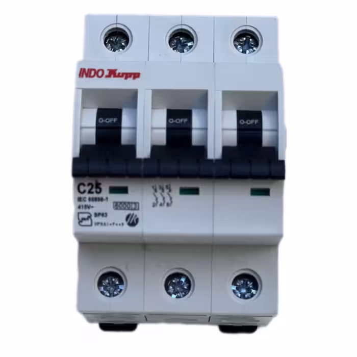 فیوز مینیاتوری سه فاز 25 آمپر ایندوکپ مدل  C25 بسته 4 عددی