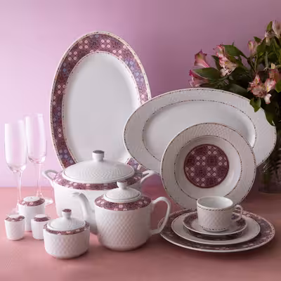 سرویس غذاخوری 102 پارچه چینی زرین ایران مدل رادیانس توسکانی درجه یک