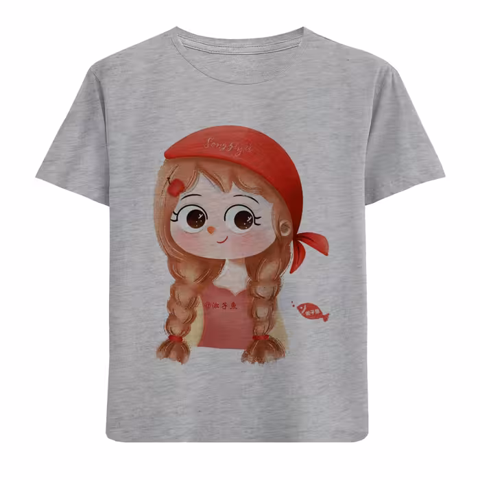 تی شرت آستین کوتاه بچگانه مدل دخترمو بلند F699