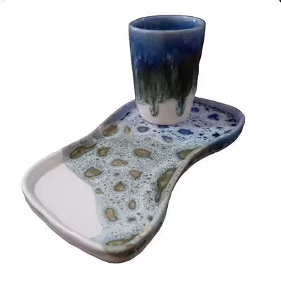 لیوان سرامیکی طرح اقیانوس دو عددی