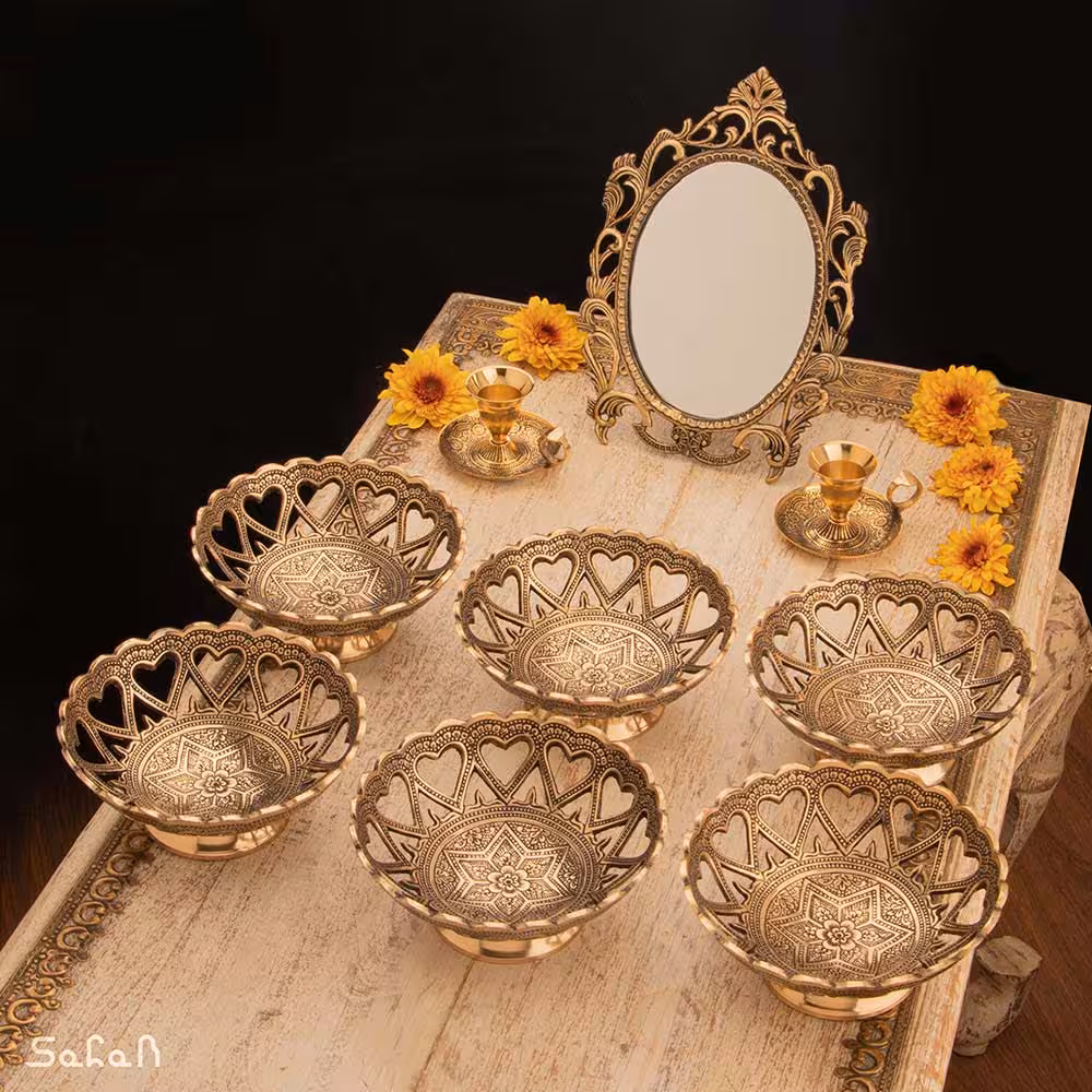 ست هفت سین برنجی آنتیک کد 1206