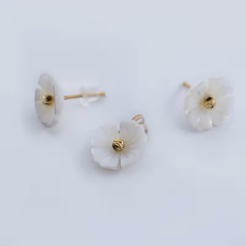 نيم ست طلا گل صدفي