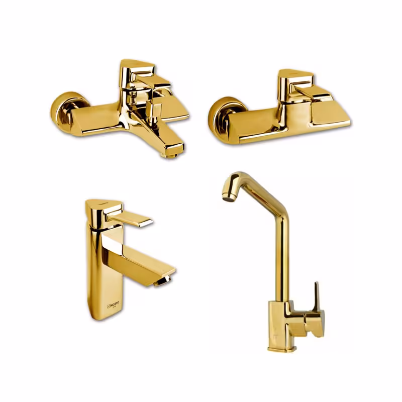 ست چهار تکه شیرالات کسری مدل مهتاب طلایی