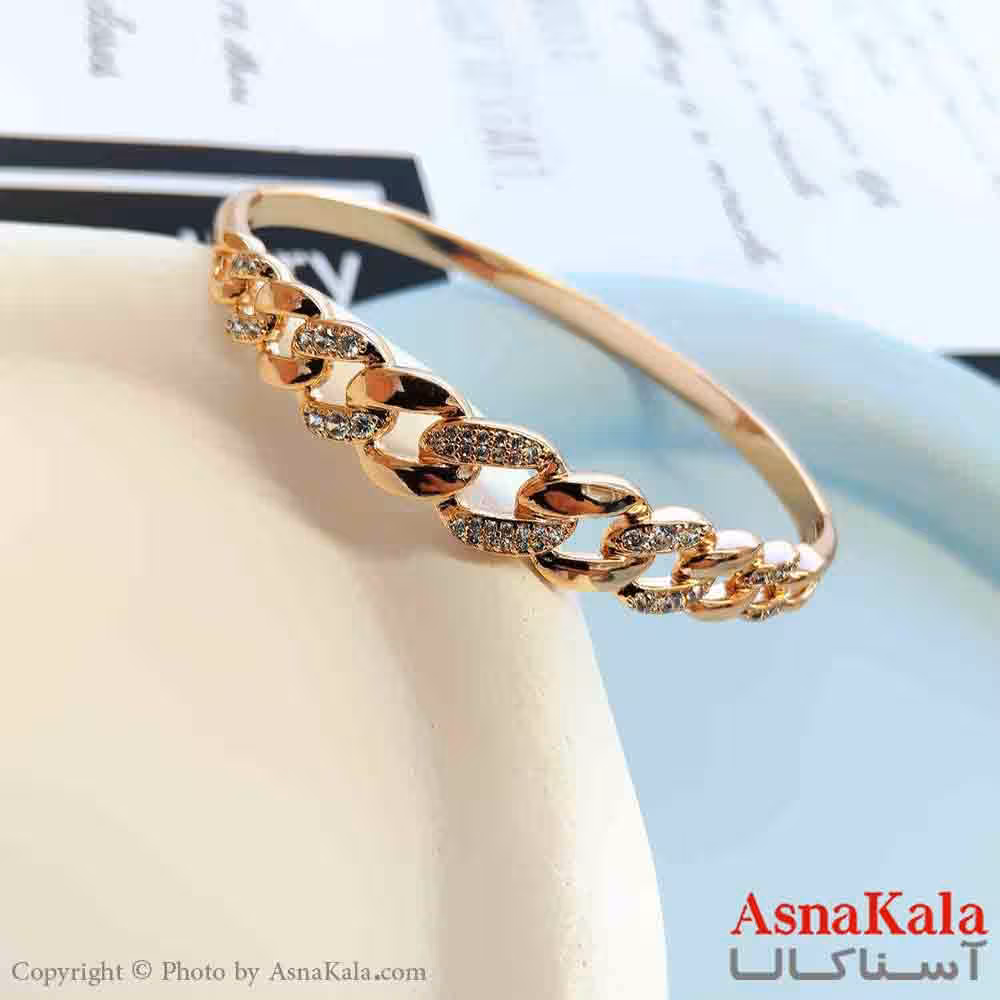 بنگل مینیمال دخترانه ژوپینگ مدل زنجیری نگینی کد DSB18831W