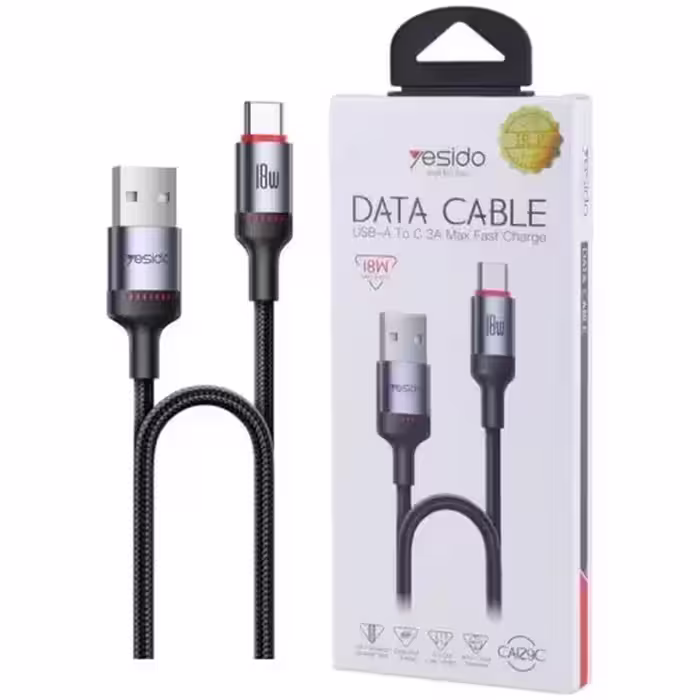 کابل تایپ سی فست شارژ یسیدو Yesido CA129 3A 18W 1.2m - 69370644