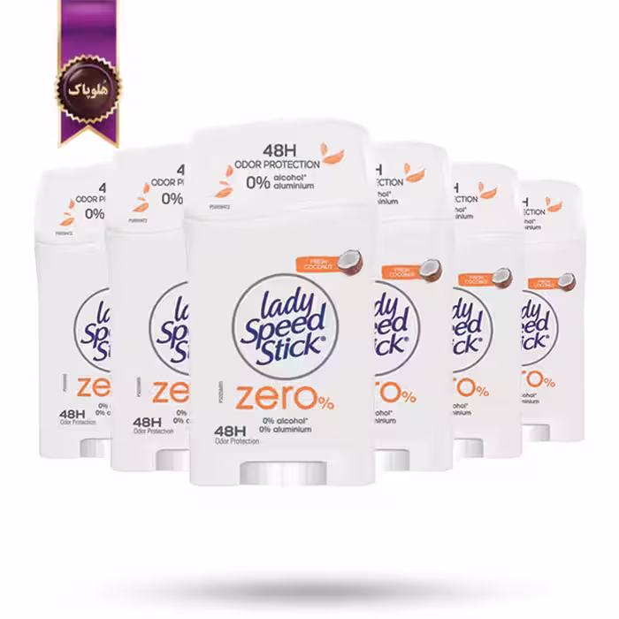 6 عدد مام استیک ضد تعریق لیدی اسپید Lady Speed مدل زیرو نارگیل تازه Fresh Coconut وزن 45 گرم (اورجینال)
