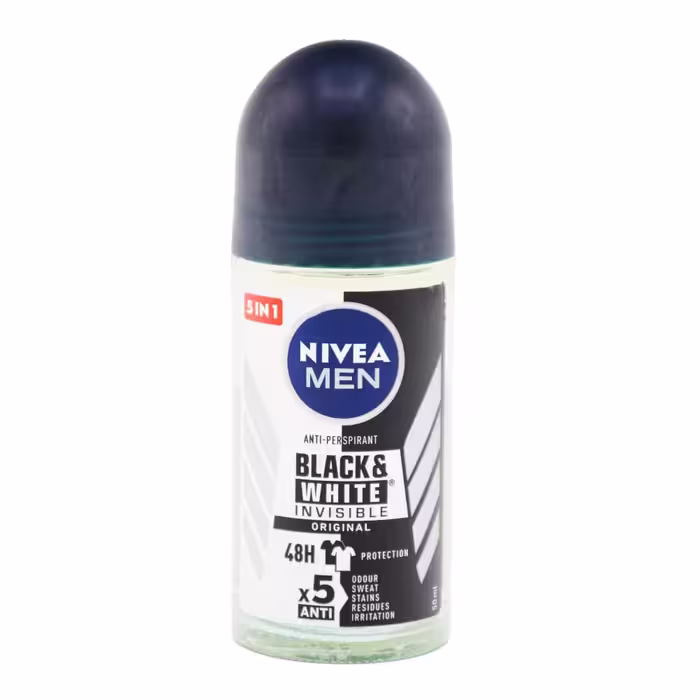 مام رول مردانه نیوآ NIVEA اصل آلمان مدل B&W Invisible Original حجم 50 میلی لیتر