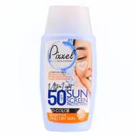 کرم ضد آفتاب بی رنگ SPF50 پوست خشک و حساس پیکسل