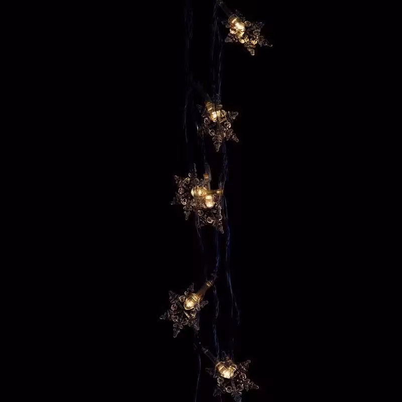 ریسه سوزنی 10 لامپ طرح دانه برف آفتابی طول 2.5 متر