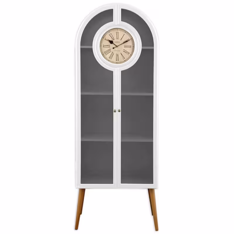 ویترین و کتابخانه چوبی مدل LO-HGDC-83-WH