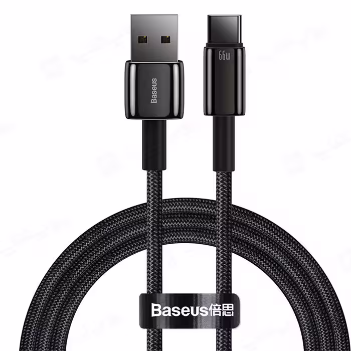 کابل شارژ USB به تایپ 66W C بیسوس مدل CATWJ-B01