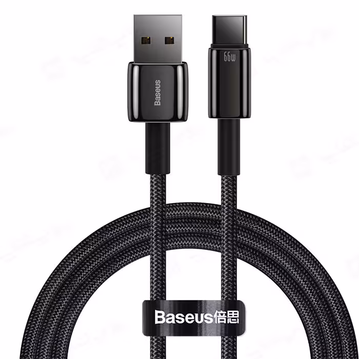 کابل شارژ USB به تایپ 66W C بیسوس مدل CATWJ-B01