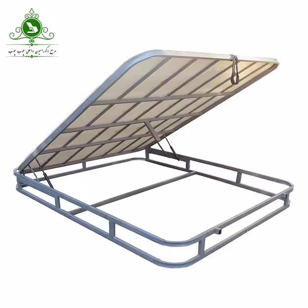 کفی تخت خواب دو نفره مدل جکدار تمام کلاف ورق دار