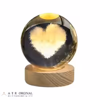 چراغ خواب گوی کریستالی مدل قلب پنبه ای