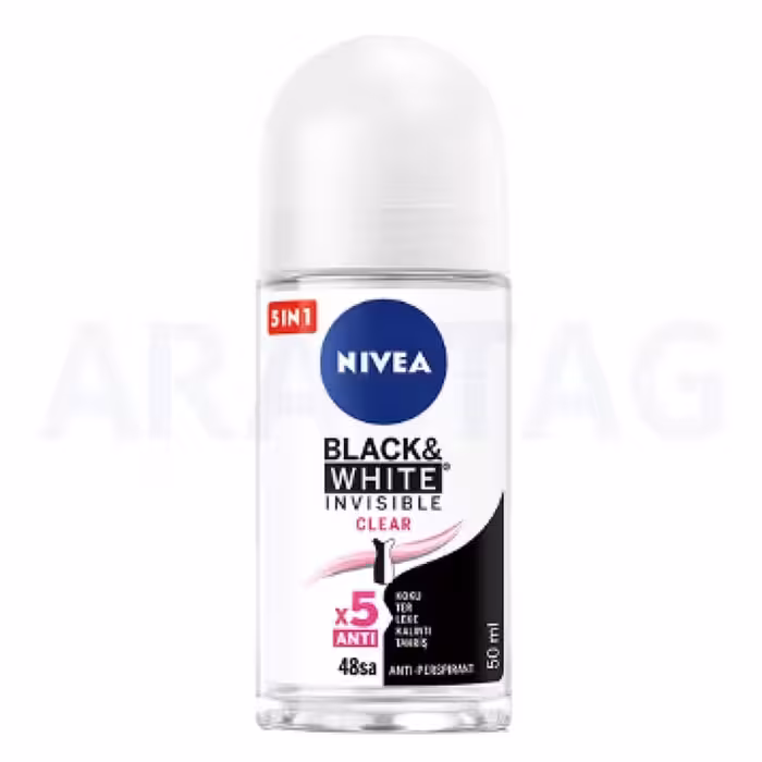 مام رولی بلک اند وایت نیوا Nivea مدل Clear ماندگاری 48 ساعته حجم 50 میلی