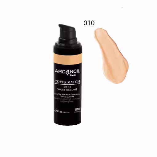کرم پودر کاورمچ آرکانسیل 010 ARCANCIL COVER MATCH FLUID FOUNDATION