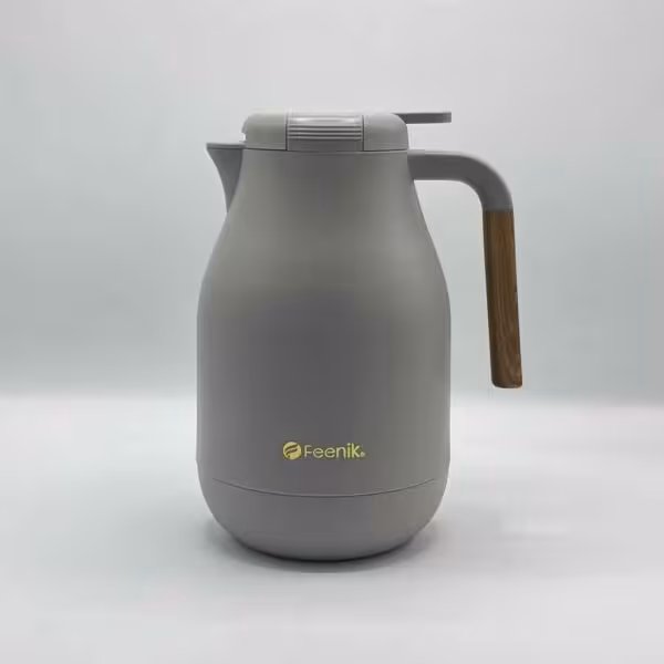 فلاسک 1/5 لیتر دسته چوبی فینیک طوسی KD150