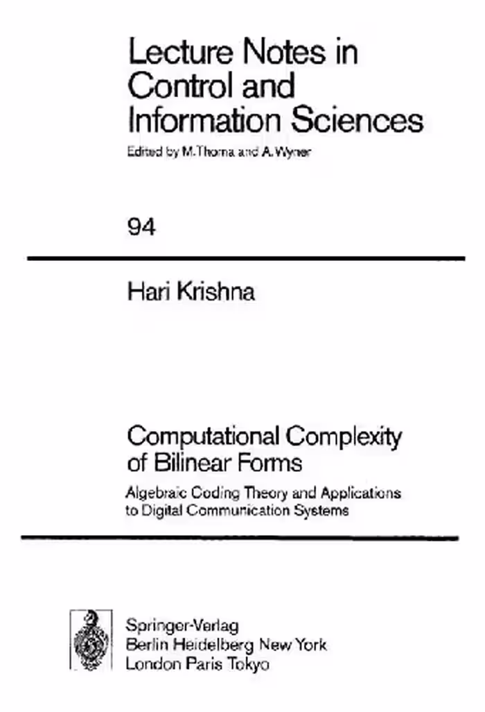خرید و دانلود نسخه کامل کتاب Computational complexity of bilinear forms