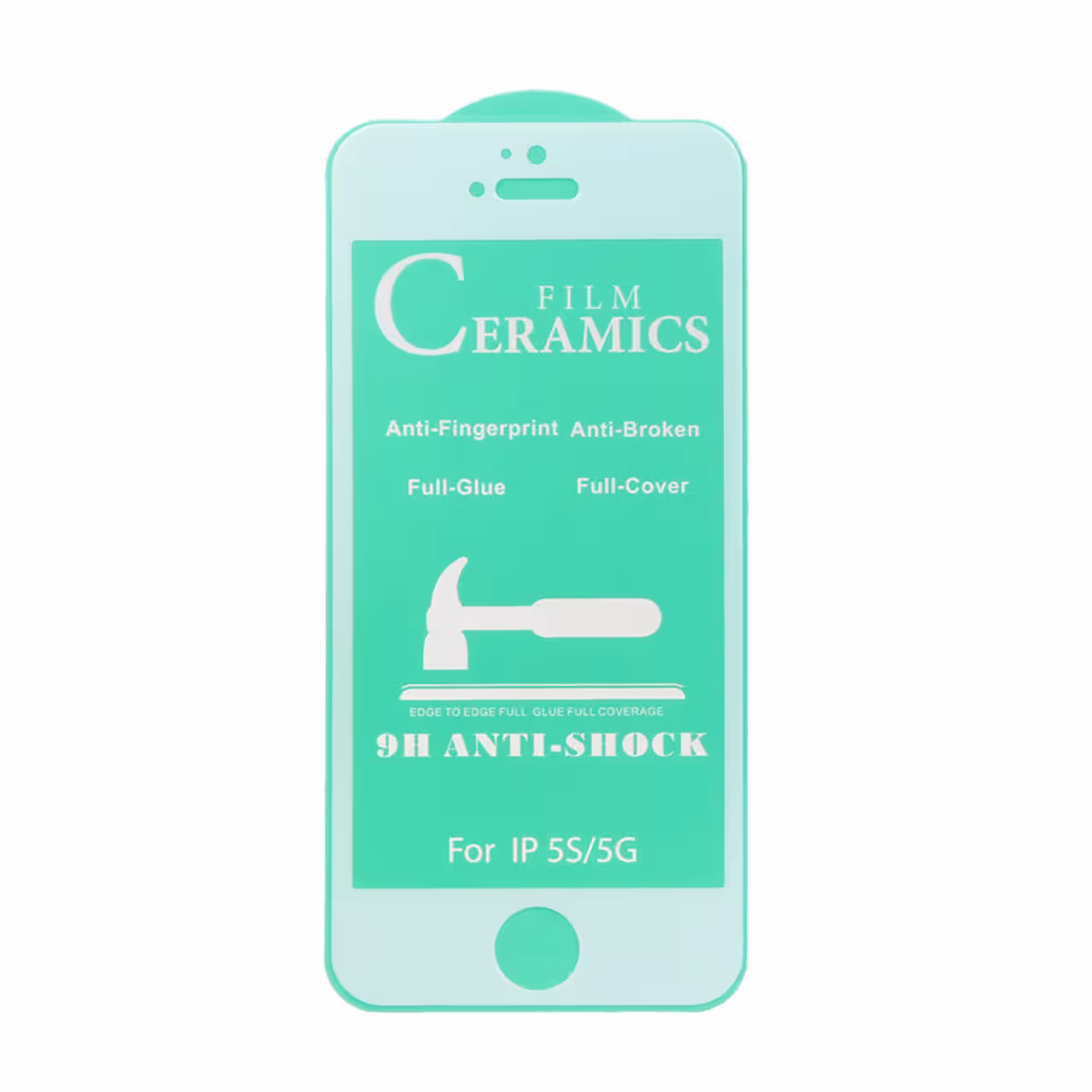 محافظ صفحه نمایش سرامیکی iphone 5 / 5s - Full Cover - سفید (بدون پک)