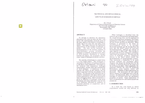 خرید و دانلود نسخه کامل کتاب The Physical and Metallurgical Aspects of Hydrogen in Metals