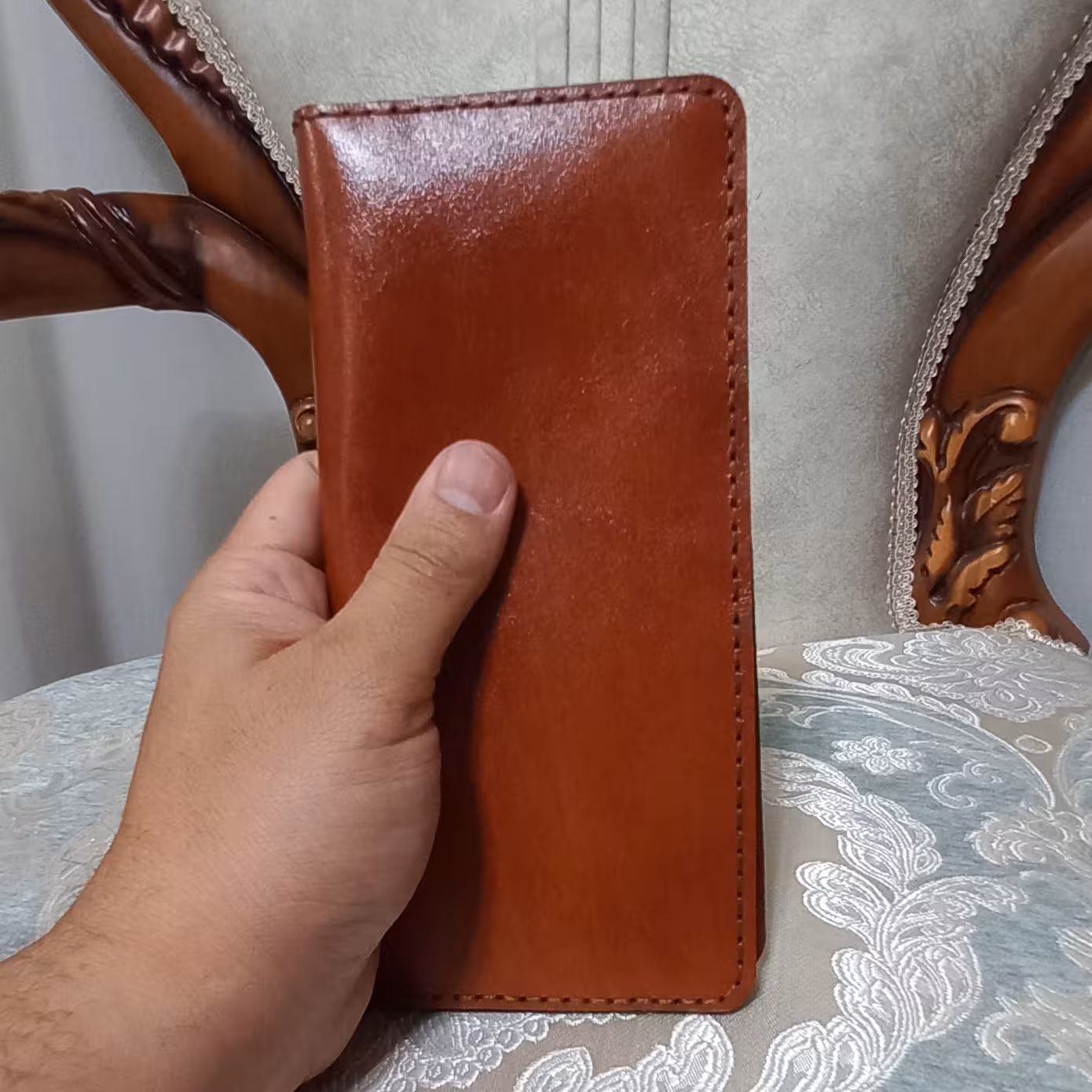 کیف کتی چرم گاوی دست دوز