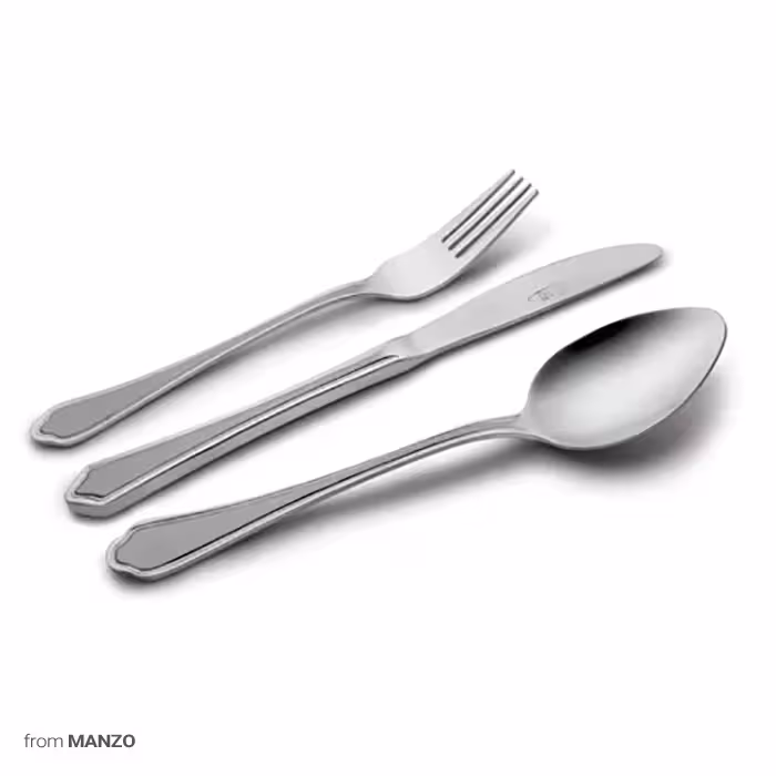 سرویس قاشق و چنگال 116 پارچه ناب استیل مدل ونیز مات