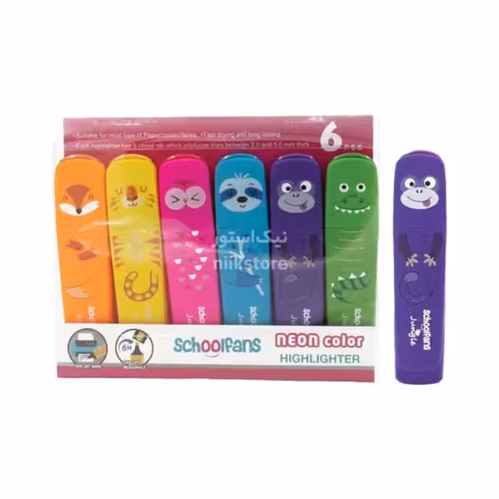 ماژیک علامت زن 6 رنگ اسکول فنز کد 92313