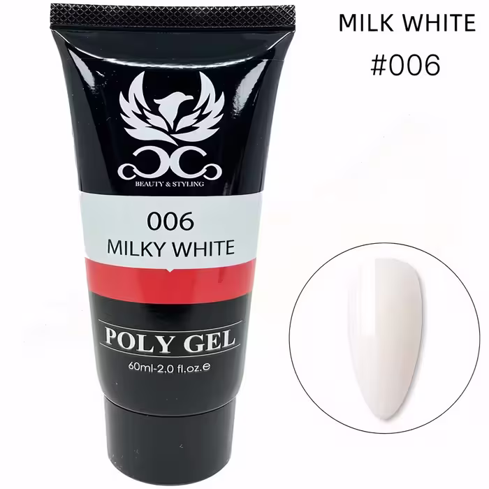 پلی ژل کاشت ناخن 60 گرمی کوکو COCO کد 6 شیری