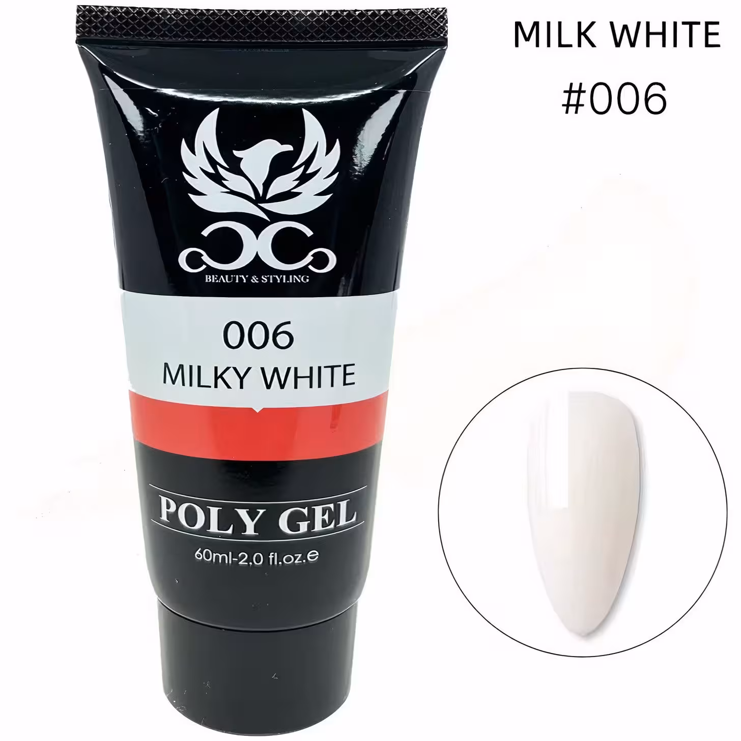 پلی ژل کاشت ناخن 60 گرمی کوکو COCO کد 6 شیری