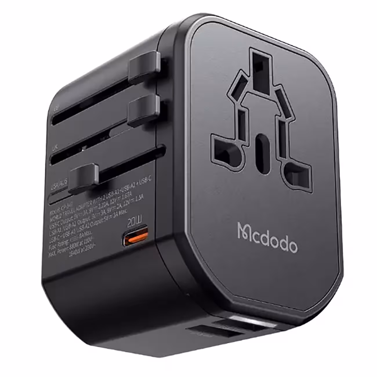 شارژر دیواری 20 وات مک دودو Mcdodo CP-347 20W PD Fast Charging Universal Travel Adapter