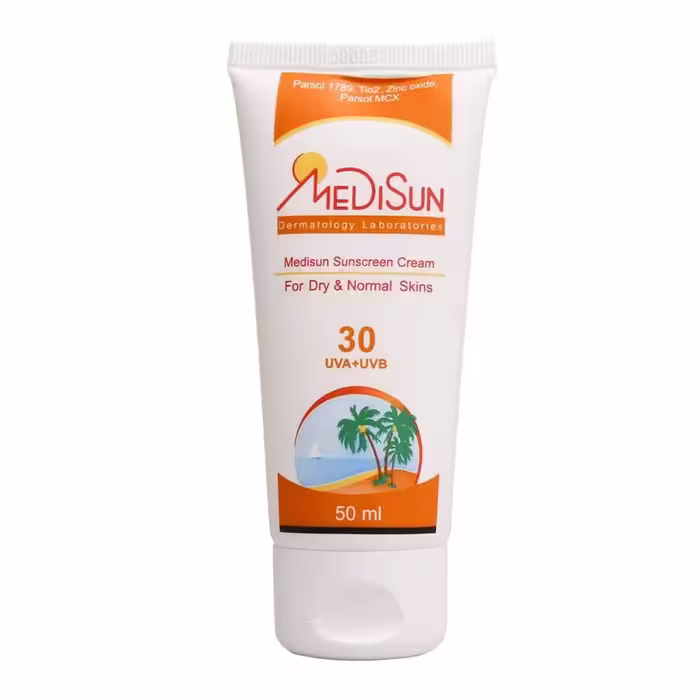 کرم ضد آفتاب SPF30 مدیسان بی رنگ (پوست خشک و معمولی)