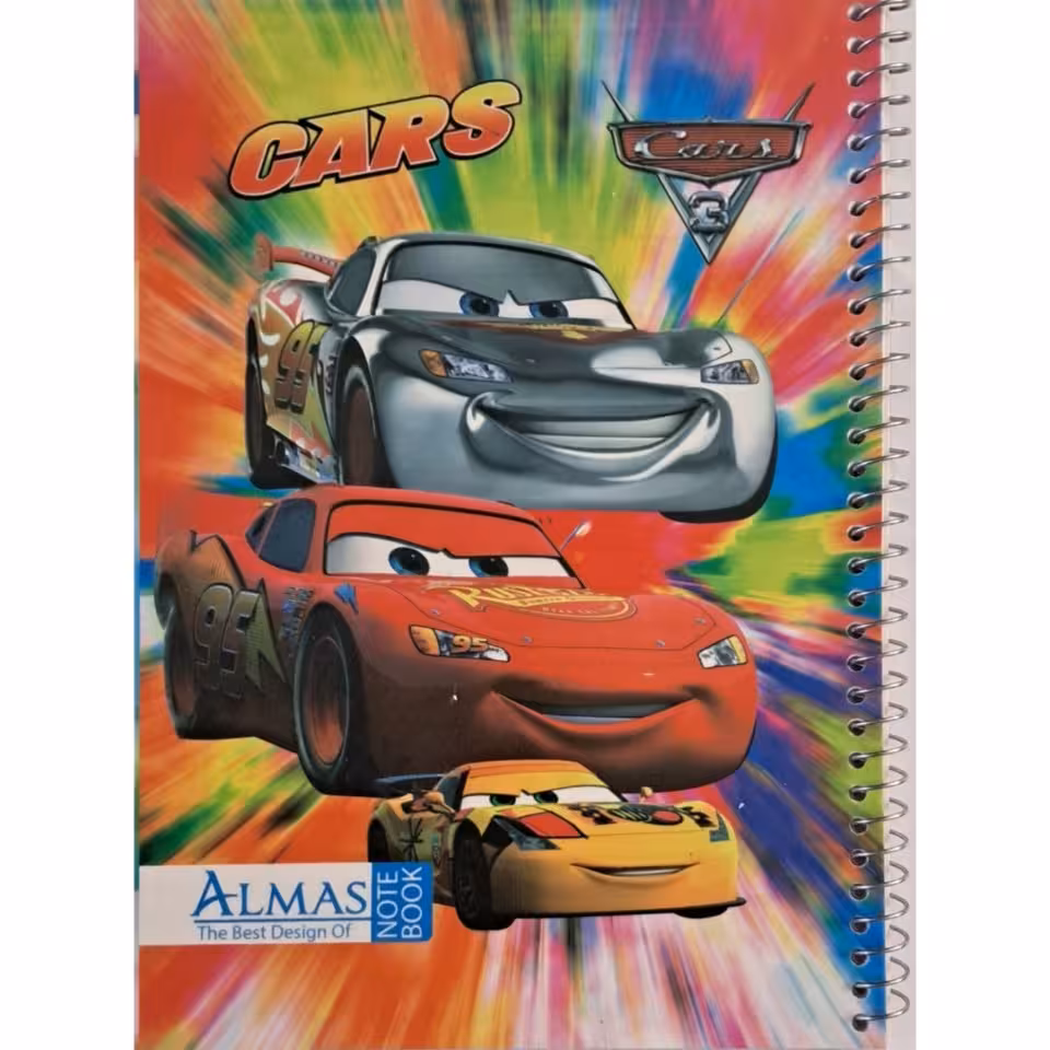 دفتر نقاشی50 برگ سیمی کارتونی طرح ماشینها